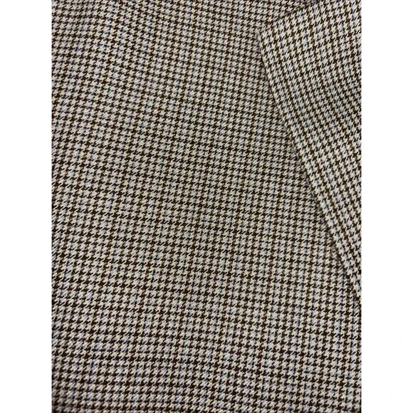 Mens 44L Michael Kors Tan Blue Houndstooth Suit Jacket Sport Coat - Picture 3 of 10
